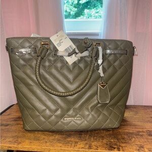 Michael Kors Quilted Olive Tote